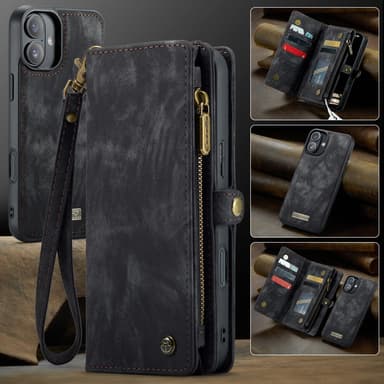 CaseMe iPhone 16 Plus 008 Series Plånboksfodral - Svart