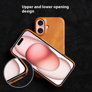 SKALO iPhone 16 PU-Läder Skal - Brun