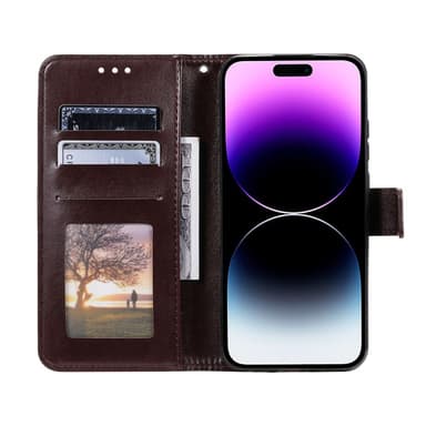 SKALO iPhone 16 Mandala Plånboksfodral - Brun