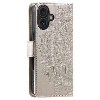 SKALO iPhone 16 Plus Mandala Plånboksfodral - Guld