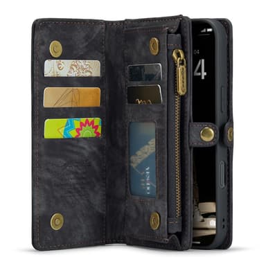 CaseMe iPhone 16 Plus 008 Series Plånboksfodral - Svart