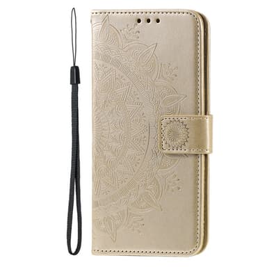 SKALO iPhone 16 Plus Mandala Plånboksfodral - Guld