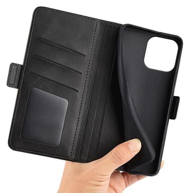 SKALO iPhone 16 Plus Premium Plånboksfodral - Svart