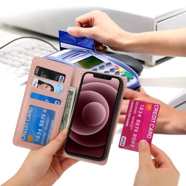SKALO iPhone 16 Pro DOLIZMA 2 i 1 Magnet Plånboksfodral - Roséguld