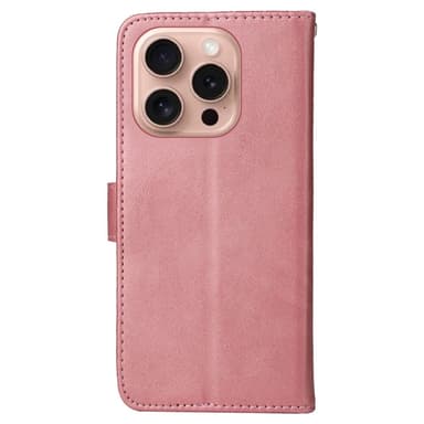 SKALO iPhone 16 Pro PU-Läder Plånboksfodral - Rosa