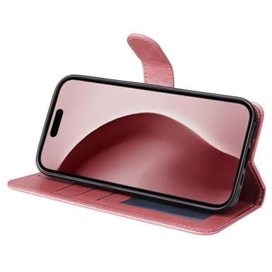 SKALO iPhone 16 Pro PU-Läder Plånboksfodral - Rosa