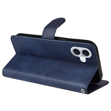 SKALO iPhone 16 Plus PU-Läder Plånboksfodral - Blå