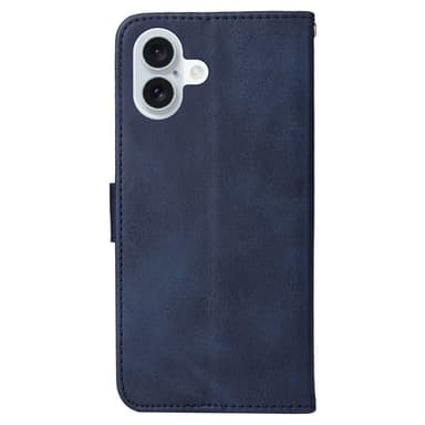 SKALO iPhone 16 Plus PU-Läder Plånboksfodral - Blå