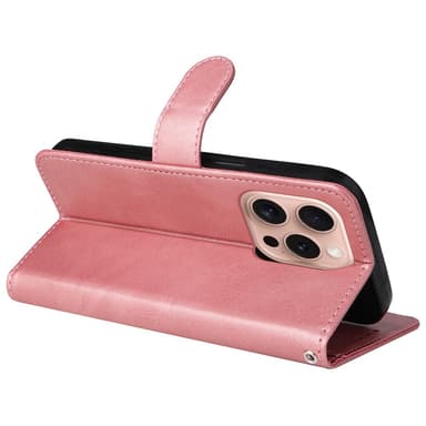 SKALO iPhone 16 Pro PU-Läder Plånboksfodral - Rosa
