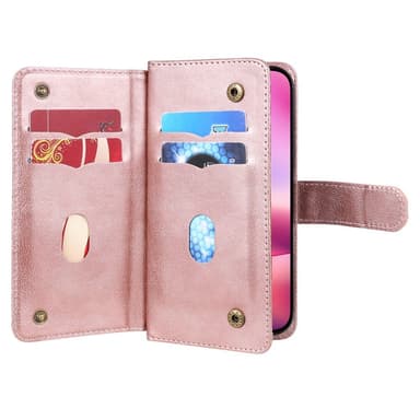SKALO iPhone 16 10-FACK Plånboksfodral - Roséguld