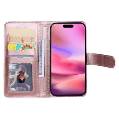 SKALO iPhone 16 10-FACK Plånboksfodral - Roséguld