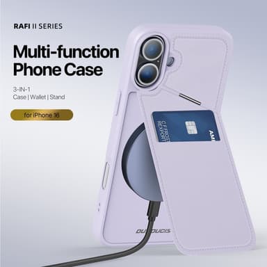 DUX DUCIS iPhone 16 Plus Rafi II Series Skal med Korthållare - Lila