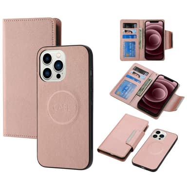 SKALO iPhone 16 Pro DOLIZMA 2 i 1 Magnet Plånboksfodral - Roséguld
