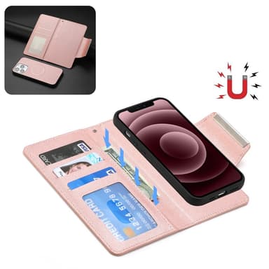 SKALO iPhone 16 Pro DOLIZMA 2 i 1 Magnet Plånboksfodral - Roséguld