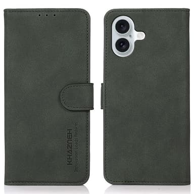 SKALO iPhone 16 KHAZNEH Plånboksfodral i PU-Läder - Grön