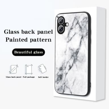 SKALO iPhone 16 Plus Marmor Härdat Glas TPU-skal - Motiv 2