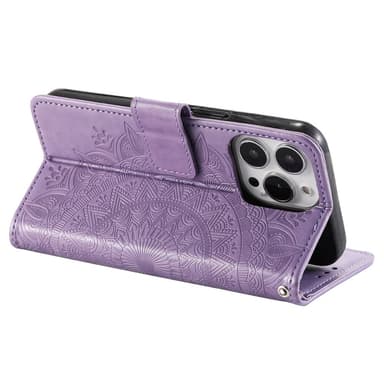 SKALO iPhone 16 Pro Mandala Plånboksfodral - Lila