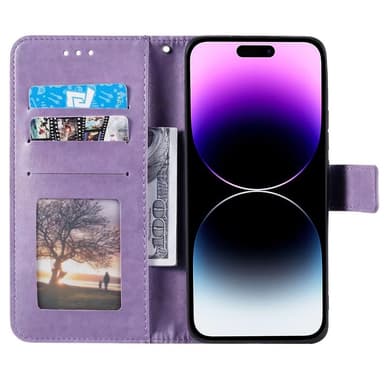 SKALO iPhone 16 Pro Mandala Plånboksfodral - Lila