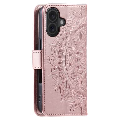 SKALO iPhone 16 Plus Mandala Plånboksfodral - Roséguld