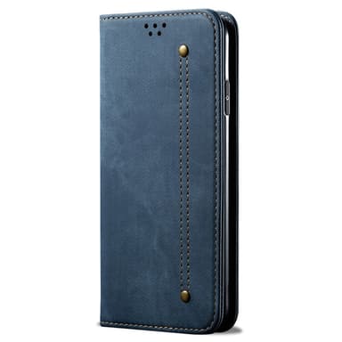 SKALO iPhone 16 Plus Jeans Plånboksfodral - Blå