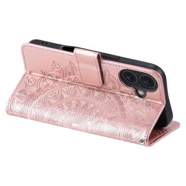 SKALO iPhone 16 Plus Mandala Plånboksfodral - Roséguld