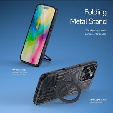 DUX DUCIS iPhone 16 Pro Aimo Series med Metallställ Skal - Svart