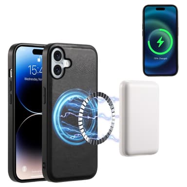 DENIOR iPhone 16 D12 Skal+Plånbok - Svart