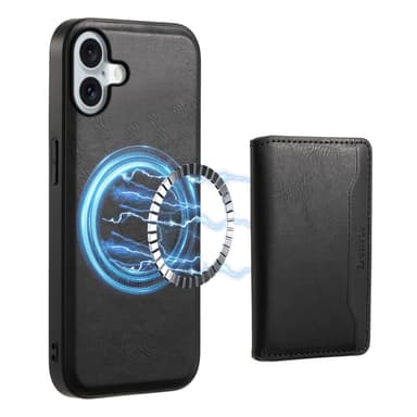DENIOR iPhone 16 D12 Skal+Plånbok - Svart