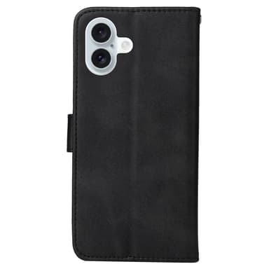 SKALO iPhone 16 Plus PU-Läder Plånboksfodral - Svart