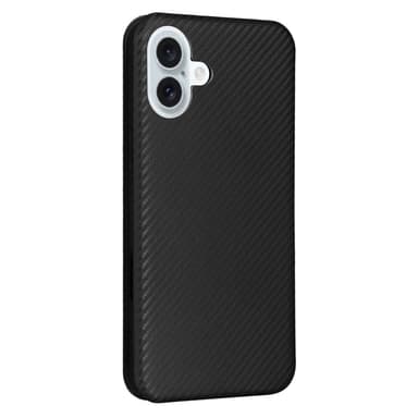 SKALO iPhone 16 Carbon Fiber Plånboksfodral - Svart