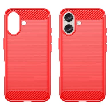 SKALO iPhone 16 Armor Carbon Stöttåligt TPU-skal - Röd