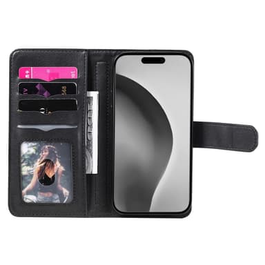 SKALO iPhone 16 Pro Max 10-FACK Plånboksfodral - Svart