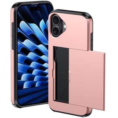 SKALO iPhone 16 Plus Armor Skal Korthållare - Blå