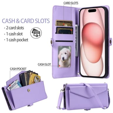 SKALO iPhone 16 Pro Max Evelope Clutch 5-Fack - Lila