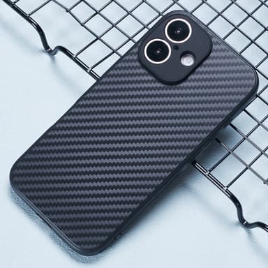 SKALO iPhone 16 Carbon Fiber TPU-skal - Svart