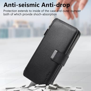 CASENEO iPhone 16 MW-02 Plånboksfodral i PU-Läder - Svart