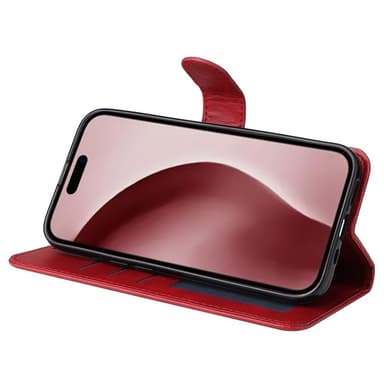 SKALO iPhone 16 Pro PU-Läder Plånboksfodral - Röd
