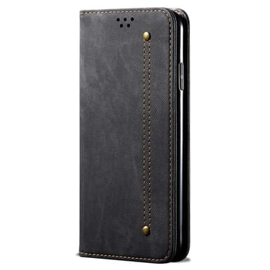 SKALO iPhone 16 Plus Jeans Plånboksfodral - Svart
