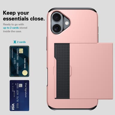 SKALO iPhone 16 Plus Armor Skal Korthållare - Blå