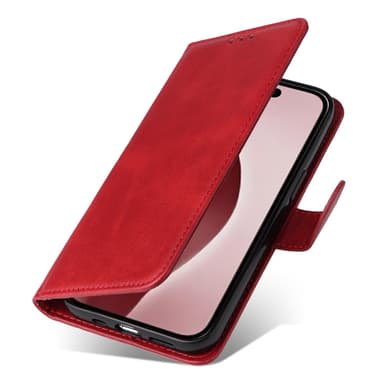 SKALO iPhone 16 Pro PU-Läder Plånboksfodral - Röd