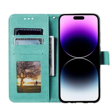 SKALO iPhone 16 Mandala Plånboksfodral - Turkos