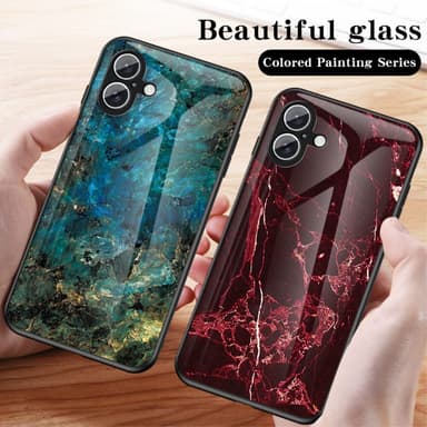 SKALO iPhone 16 Plus Marmor Härdat Glas TPU-skal - Motiv 1