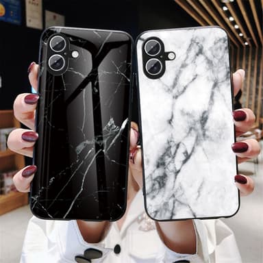 SKALO iPhone 16 Plus Marmor Härdat Glas TPU-skal - Motiv 1