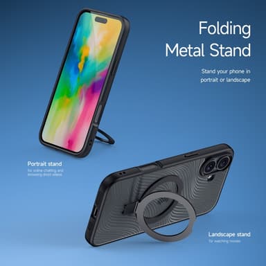 DUX DUCIS iPhone 16 Plus Aimo Series med Metallställ Skal - Svart