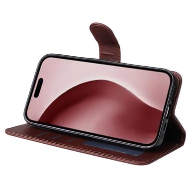 SKALO iPhone 16 Pro PU-Läder Plånboksfodral - Brun