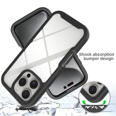 SKALO iPhone 16 Pro Shockproof Clear Hybrid Skal - Svart