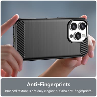 SKALO iPhone 16 Pro Max Armor Carbon Stöttåligt TPU-skal - Svart