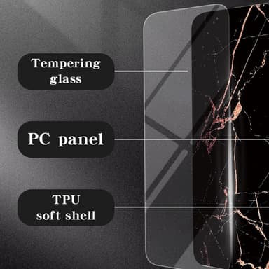 SKALO iPhone 16 Plus Marmor Härdat Glas TPU-skal - Motiv 1