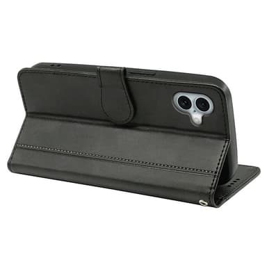 SKALO iPhone 16 Plus Plånboksfodral i PU-Läder - Svart