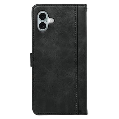 SKALO iPhone 16 Plus Plånboksfodral i PU-Läder - Svart